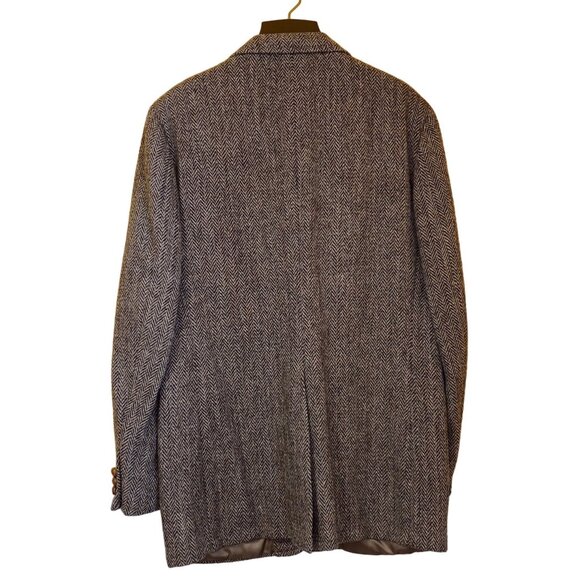 Stanley Blacker Tweed Blazer 44 Men Brown Harris Academy Award Clothes Los Angel - Picture 2 of 11